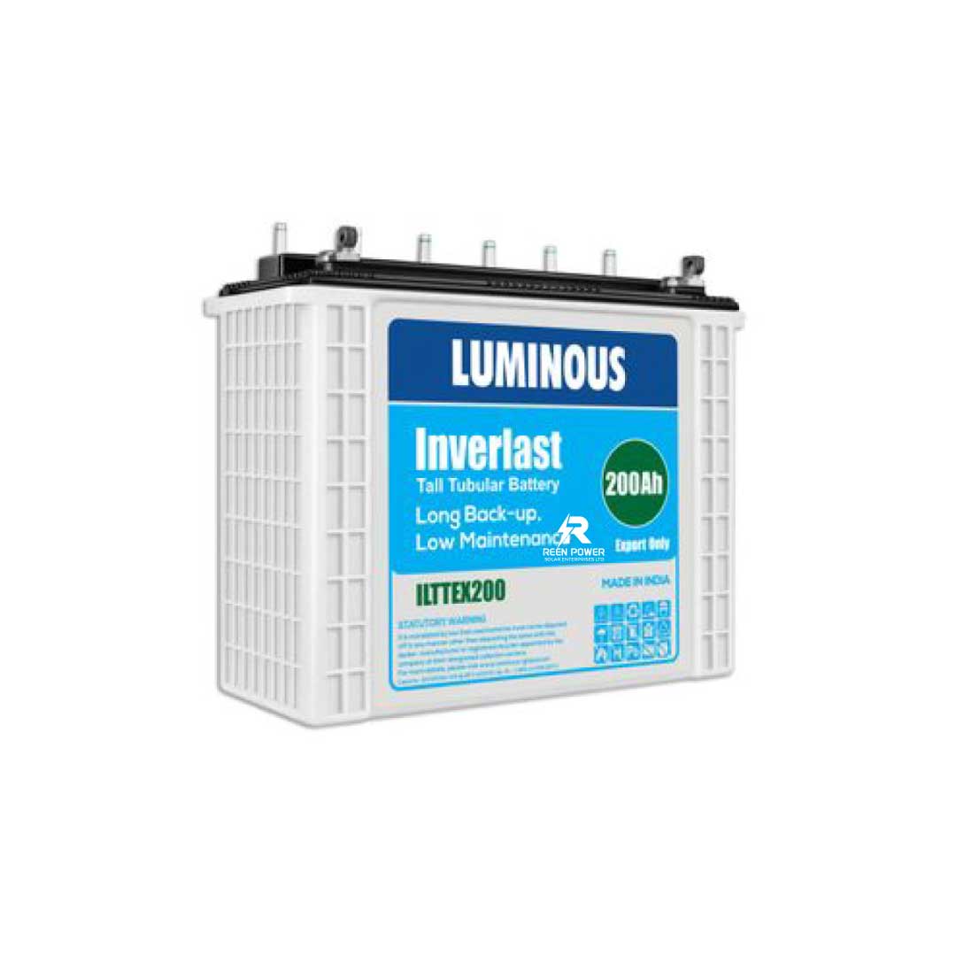 200Ah 12V Luminous India Solar Tall Tubular Battery
