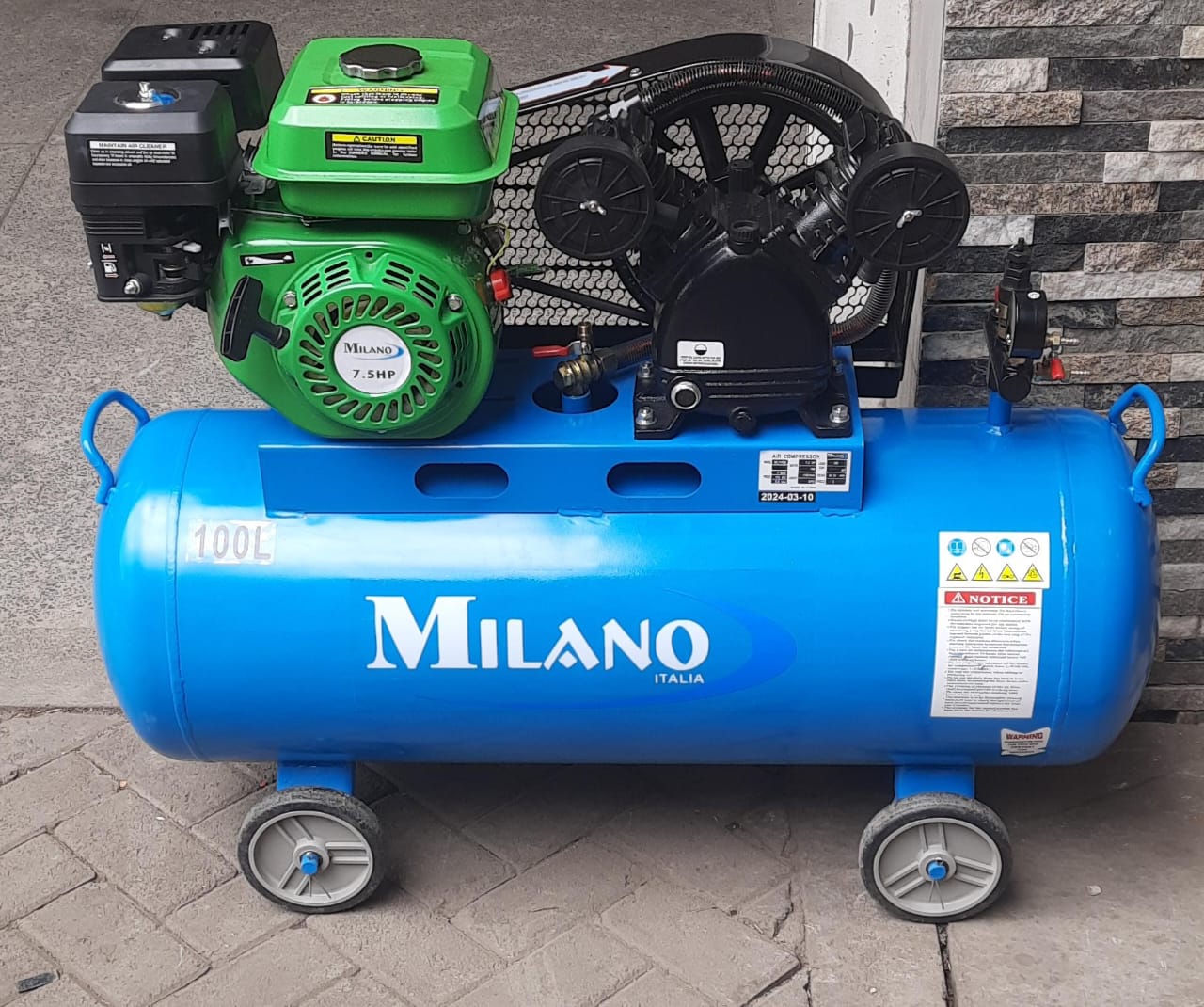 100 Litres ML3100B Milano Italia Petrol Driven Compressor - Image 2