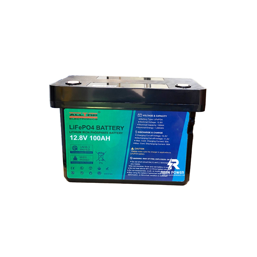 1.28 kW / 100 Ah AllTop Lithium Battery – 12 V