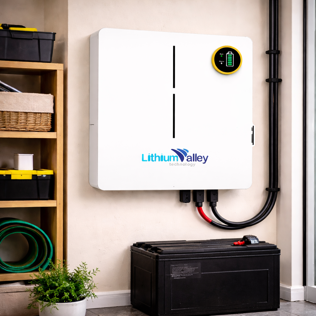 51.2V 100Ah Lithium Valley LV-BAT-W LiFePO4 Wall Mounted Battery - Image 5