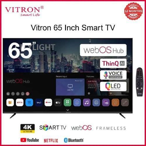 Vitron 65"Inch 4K UHD Smart Android TV,Bluetooth-Enabled,Frameless Design, Wi-Fi, Netflix, YouTube Warranty
