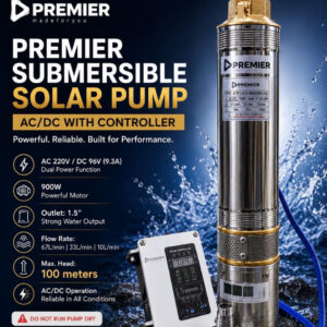 Premier 900W Solar Submersible Pump - 100M Head