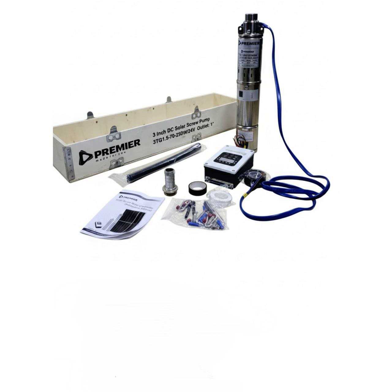 Premier 250W DC Solar Brushless Submersible Pump – 24V 70M