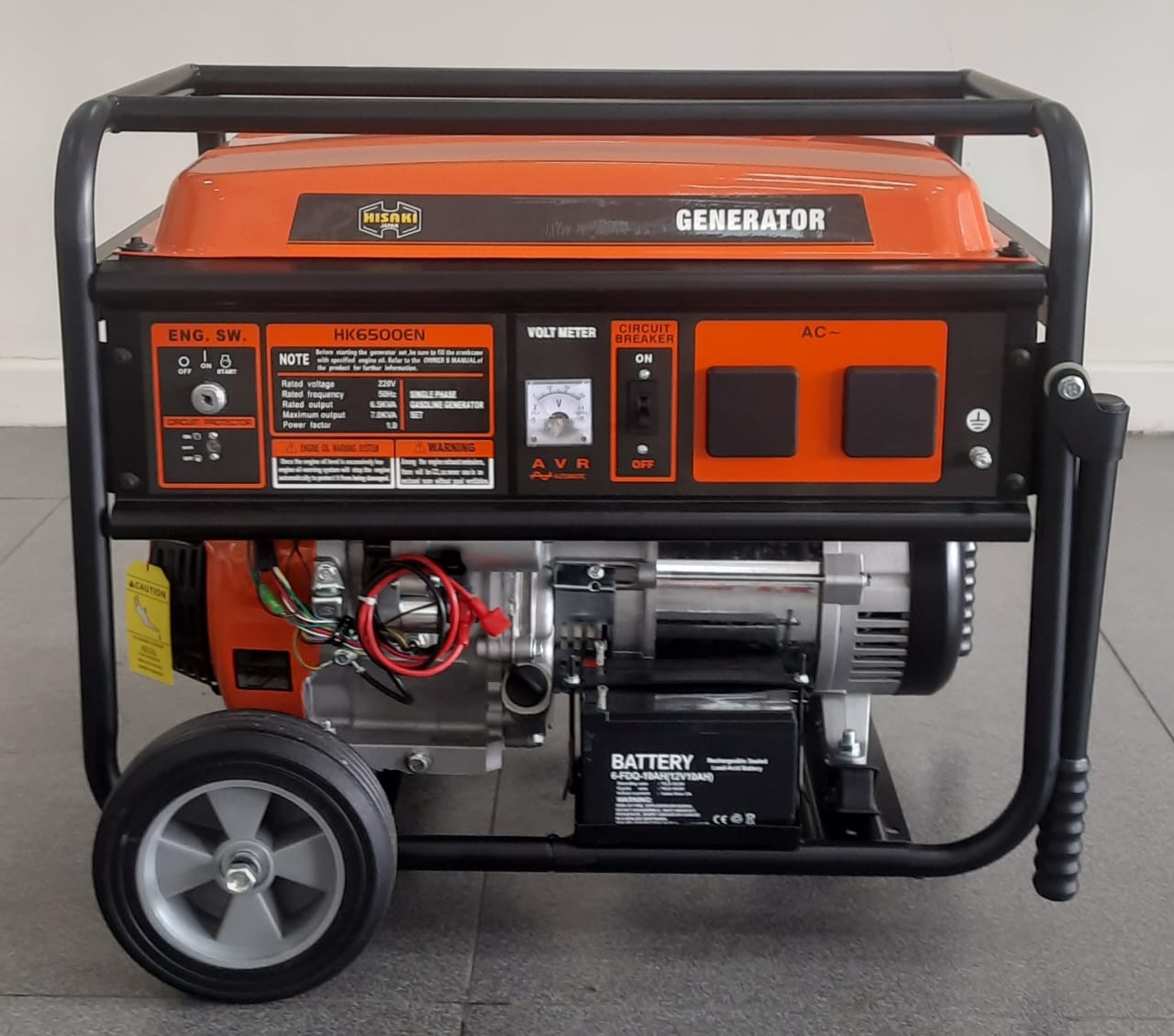 6.5kVA HK6500EN Hisaki Japan Key Start Petrol Generator
