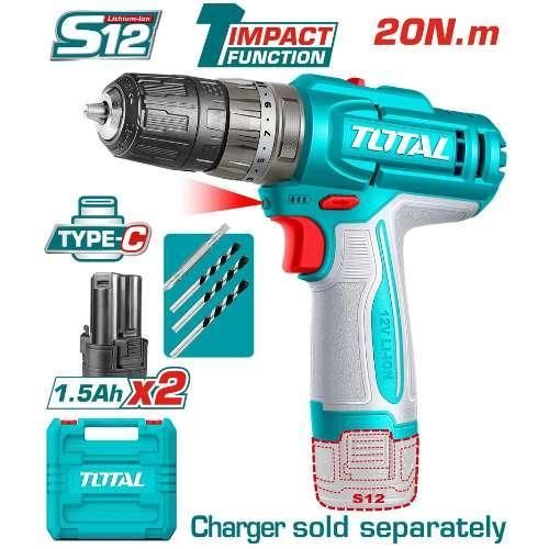Total 12V Cordless Impact Drill - TIDLI12206