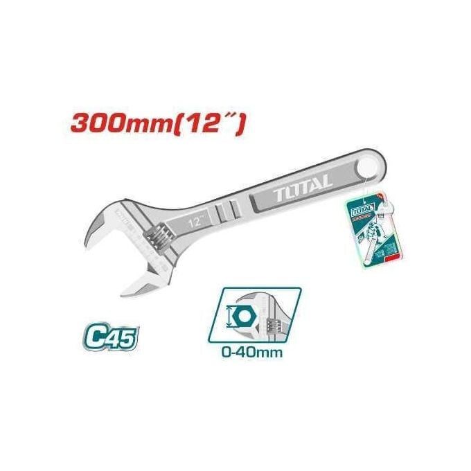 TOTAL 12" Adjustable Wrench 300mm (THT1010123)
