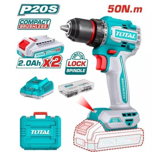 TOTAL Compact Brushless Cordless Drill 20V 50NM - TDLI205062