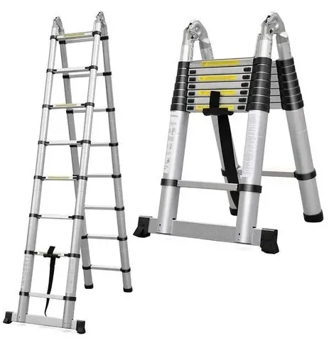 2.5M + 2.5M(5m) Heavy Duty Double Aluminium Telescopic Ladder