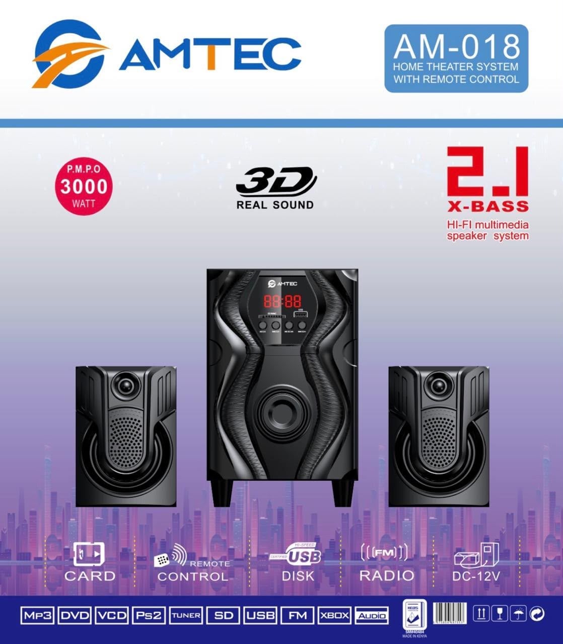 AMTEC 2.1 Home Theater Speaker System - Model AM-018