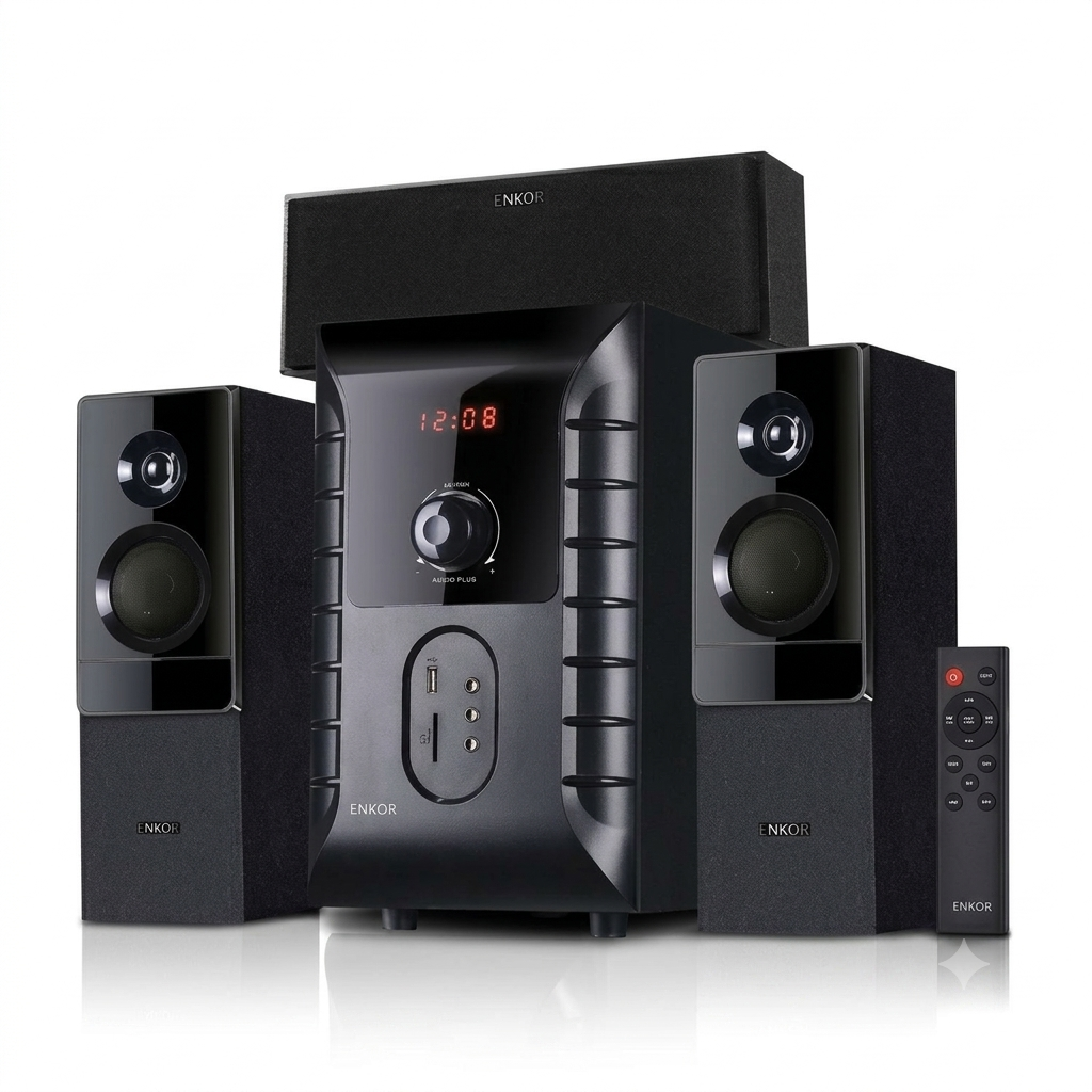 Enkor EK3160 3.1 Channel Multimedia Speaker System with LED Display Subwoofer