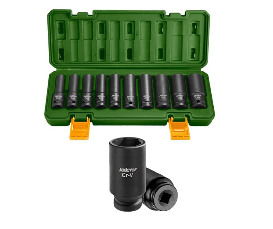 Jadever 10 Pcs 1/2" Deep Impact Socket Set (JDMS2D02)