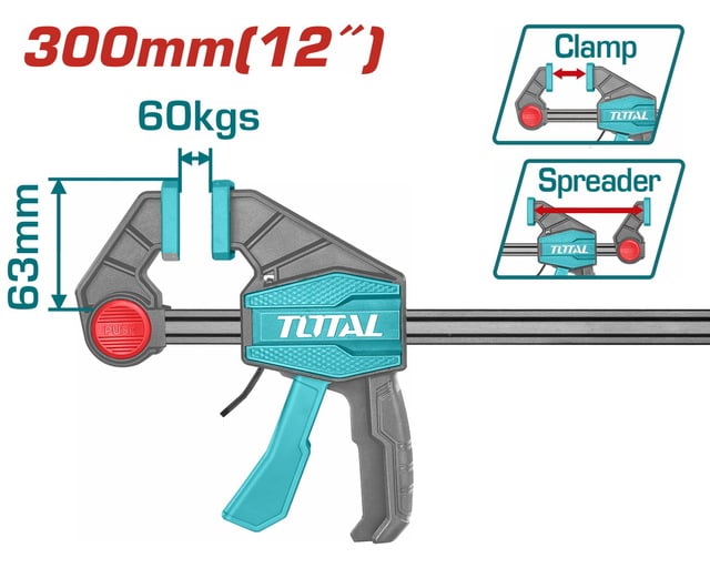 Total Quick Bar Clamp 300mm, 12" (THT1340602)