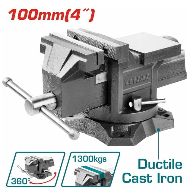 TOTAL 100mm Bench Vice, 4" (THT6146)