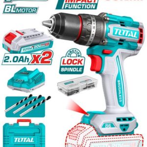 TOTAL Brushless Cordless Drill 20V 86N.m- TIDLI208687