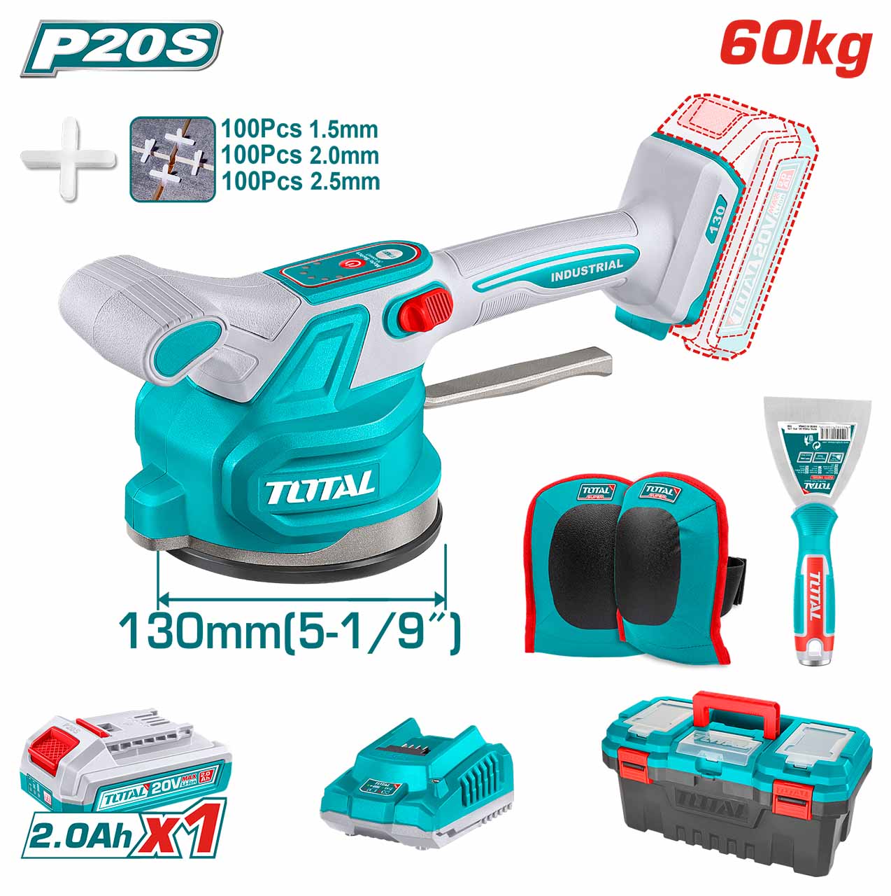 20V TOTAL TTVLI20015 Tile Vibration Machine 60Kg