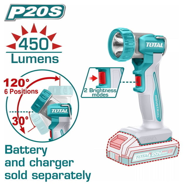 TOTAL 20V Cordless Work Lamp - TWLI2058