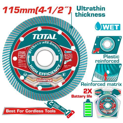 Total 115mm Ultra-thin Diamond Disc With Flange (TAC2151151)