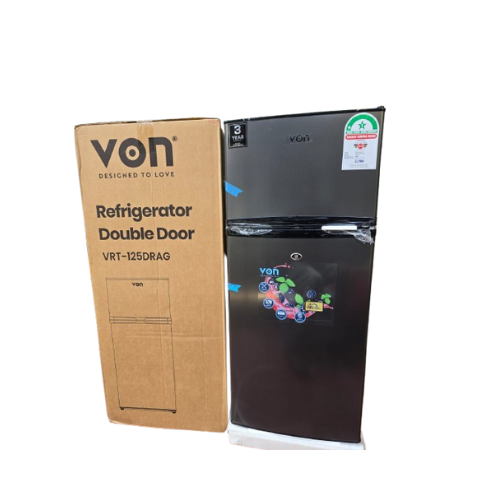 125L Von Double Door Fridge Direct Cool (VRT-125DRAG)