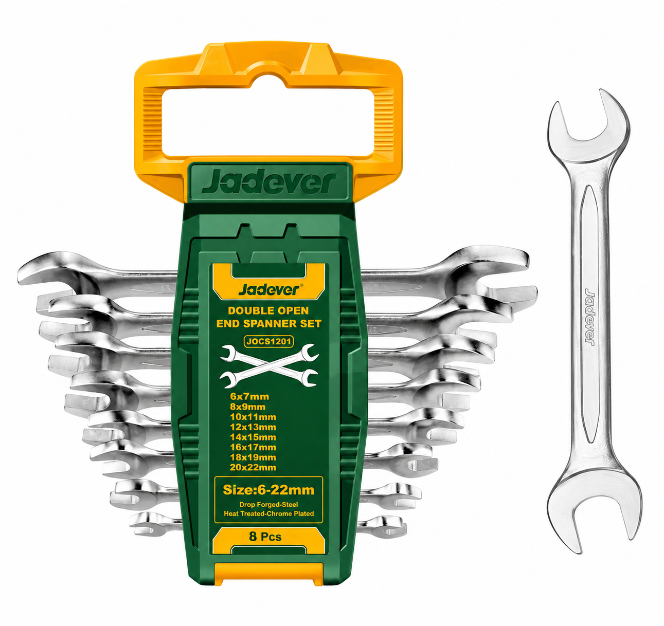 Jadever 8Pcs Double Open End Spanner Set 6–22mm (JDDS2208)