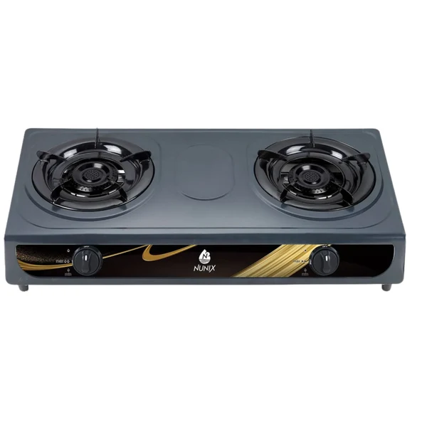 Nunix SC-002 Stainless Steel 2 Burner Gas Cooker